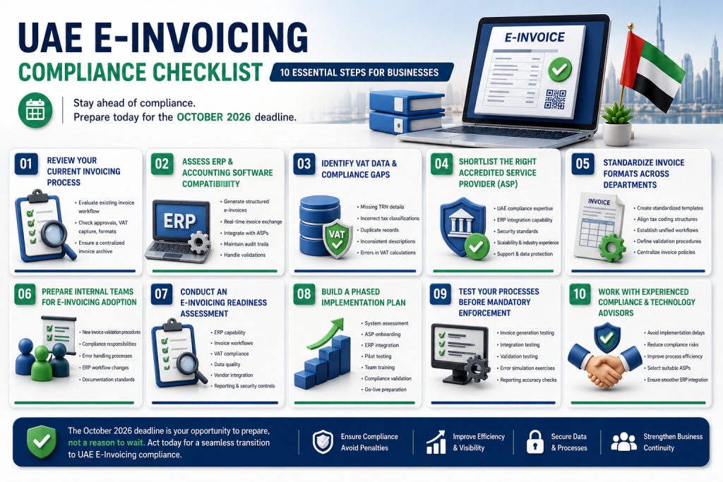 Illustration of Checklist for Extended UAE E-Invoicing Deadline