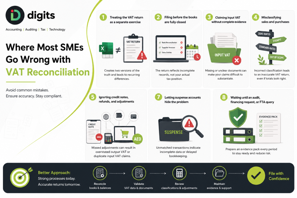 Illustration showing points where SMEs tend to gor worng during VAT Reconciliation